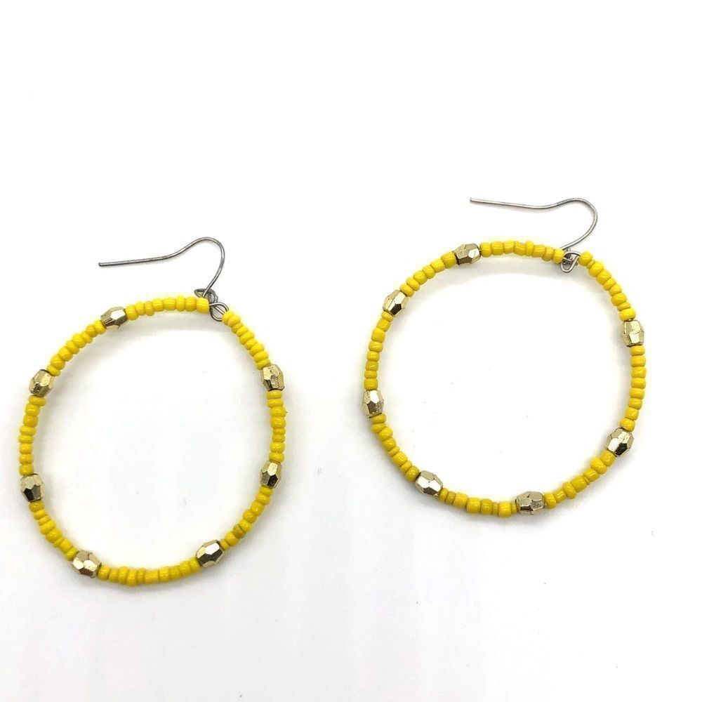 💝Yellow Beads Hoop